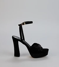 Stepping Up Bow Strap Platform Heels