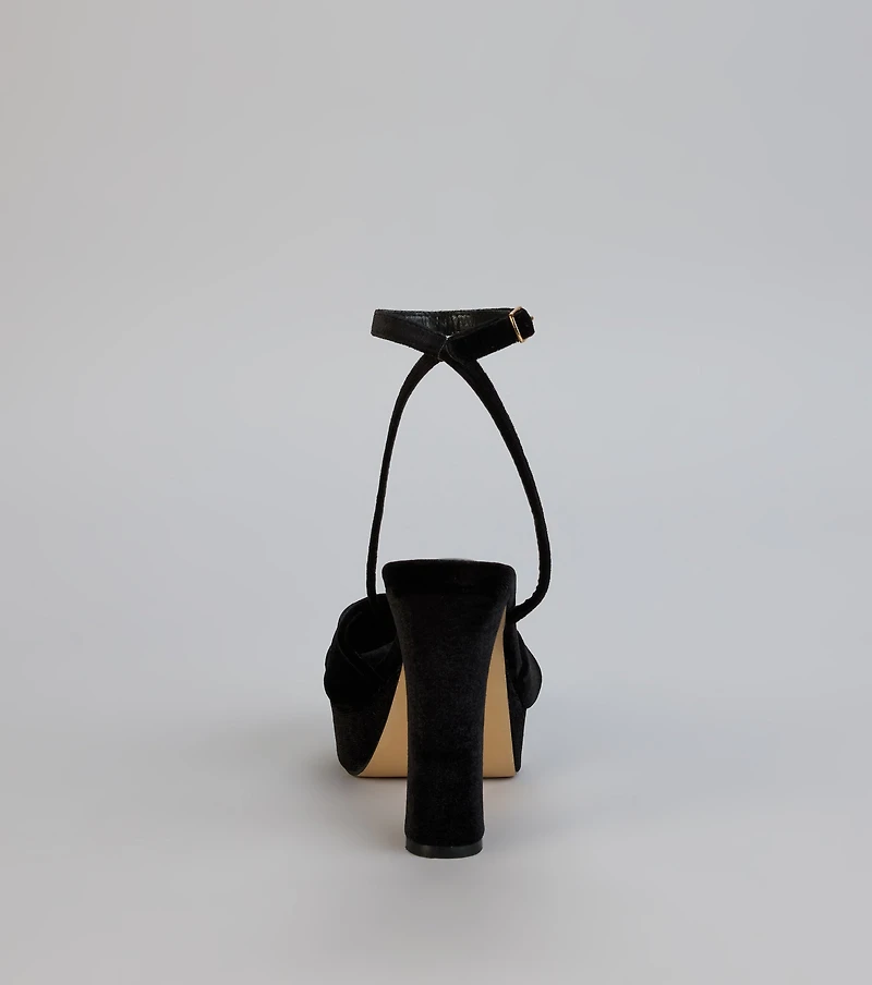 Stepping Up Bow Strap Platform Heels