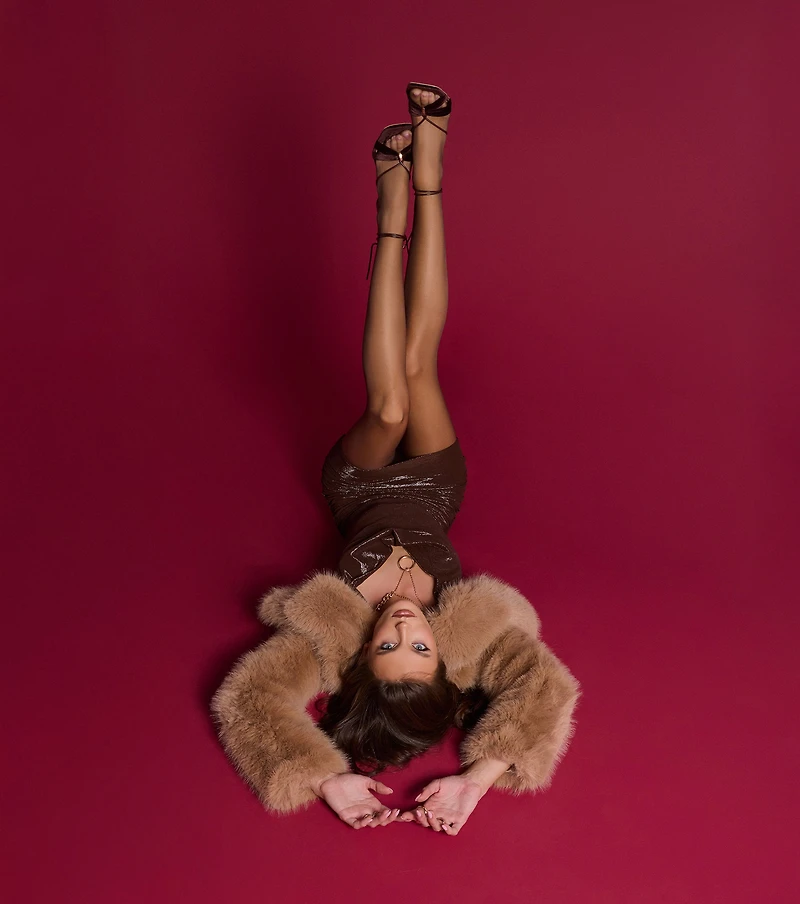 Flirty Mood Lace-Up Velvet Stiletto Heels