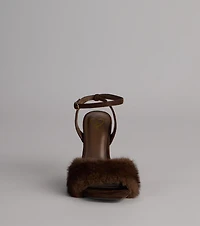 Fluff Talk Faux Suede Stiletto Heels