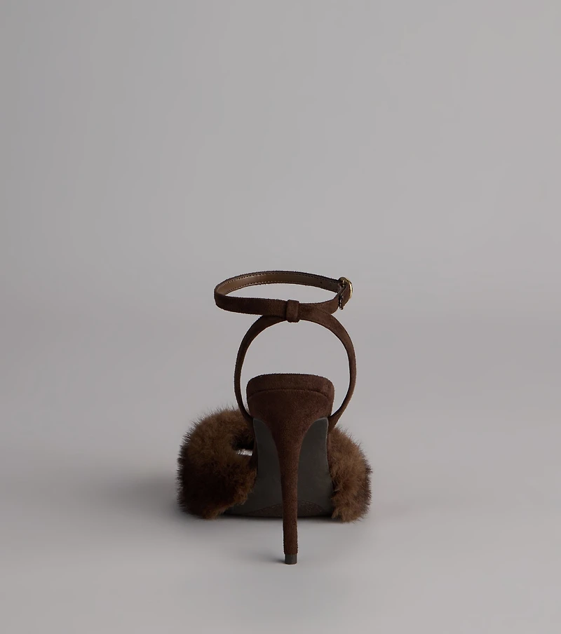 Fluff Talk Faux Suede Stiletto Heels