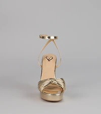 Extra Shine Chrome Platform Block Heels