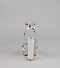 Disco Glow Metallic Knot Platform Heels