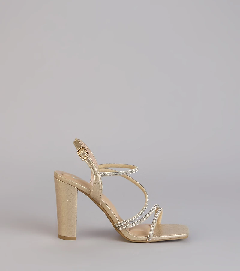 Dance Floor Dazzle Rhinestone Block Heels