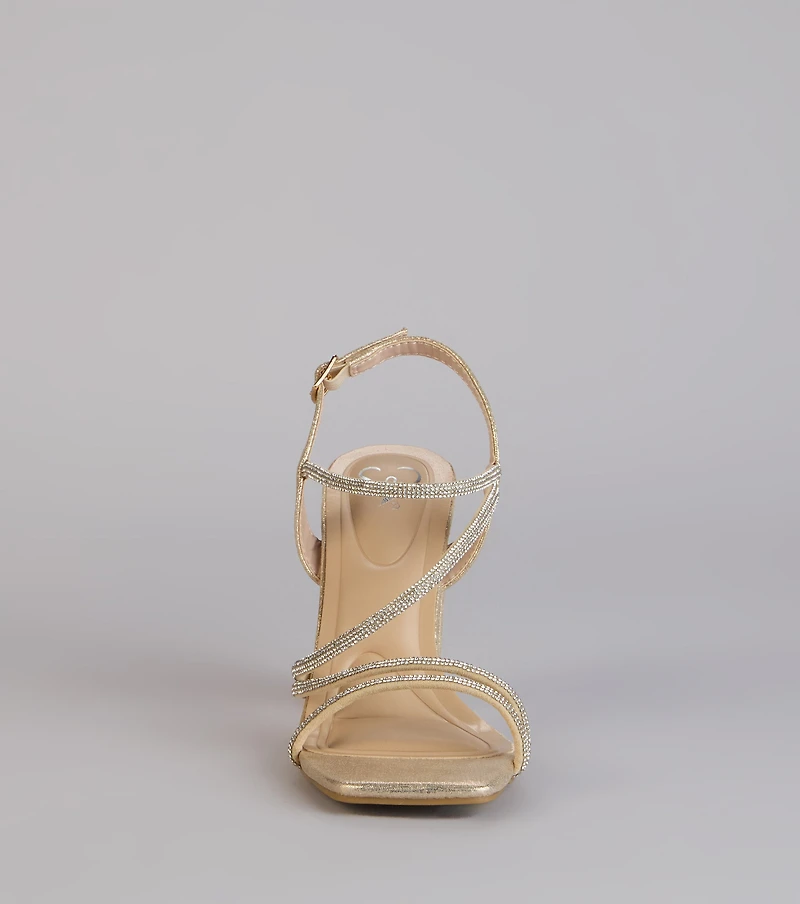 Dance Floor Dazzle Rhinestone Block Heels