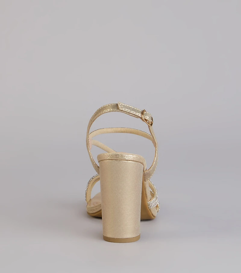 Dance Floor Dazzle Rhinestone Block Heels