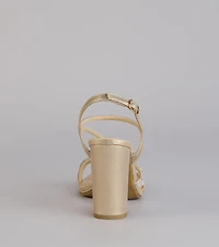 Dance Floor Dazzle Rhinestone Block Heels