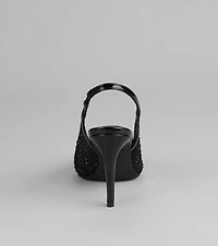 Pure Drama Mesh Stiletto Slingback Heels