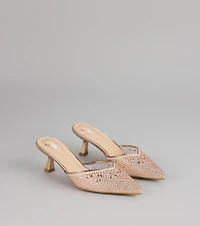 Crystal Beam Pointed Toe Mules