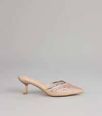 Crystal Beam Pointed Toe Mules