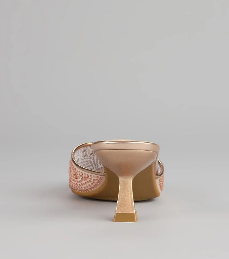 Crystal Beam Pointed Toe Mules