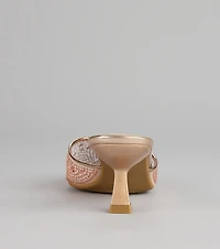 Crystal Beam Pointed Toe Mules