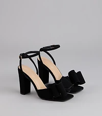 Make A Statement Bow Block Heels