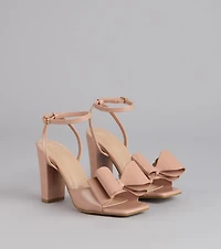 Make A Statement Bow Block Heels