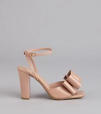 Make A Statement Bow Block Heels