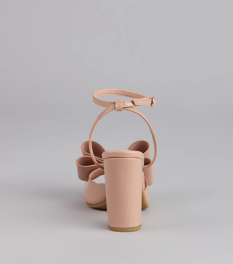 Make A Statement Bow Block Heels