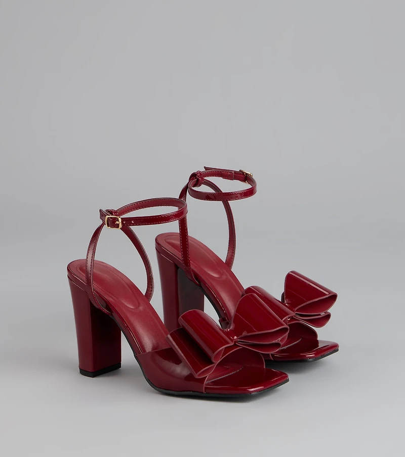 Make A Statement Bow Block Heels