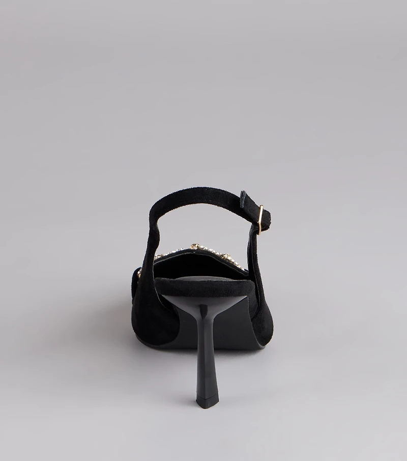 High Society Rhinestone Slingback Heels