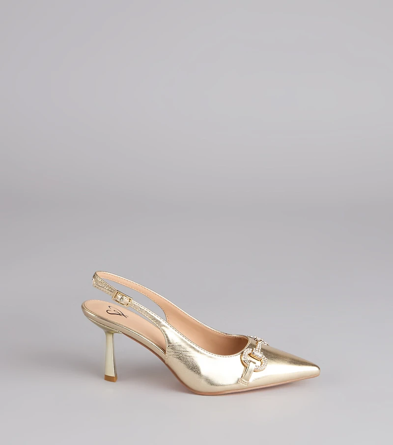 High Society Rhinestone Slingback Heels