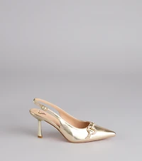 High Society Rhinestone Slingback Heels