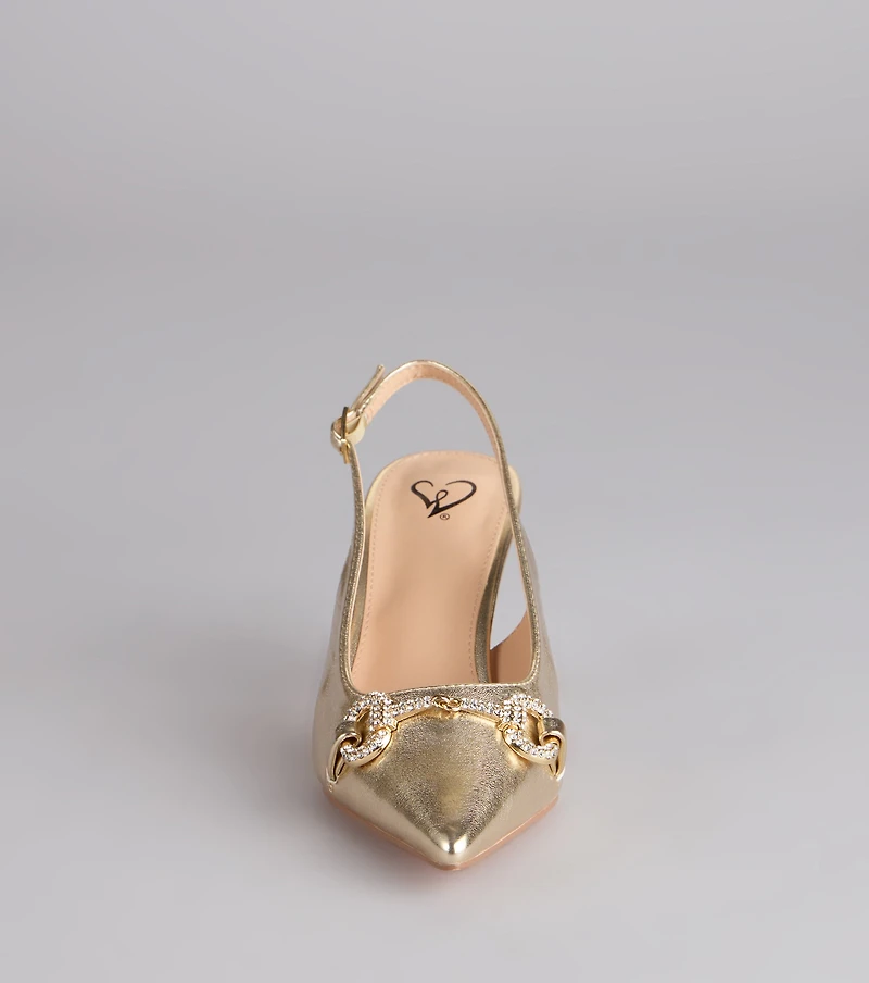 High Society Rhinestone Slingback Heels
