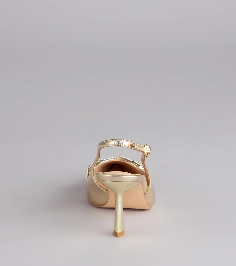 High Society Rhinestone Slingback Heels