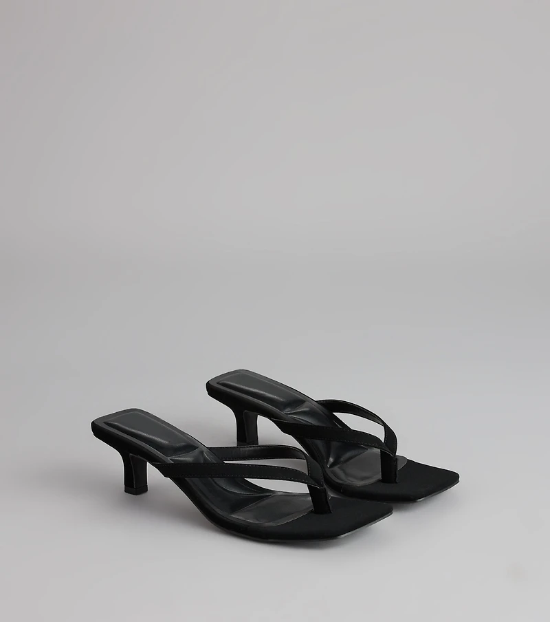 Feeling Chic Thong Square Toe Heels