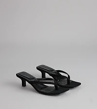 Feeling Chic Thong Square Toe Heels