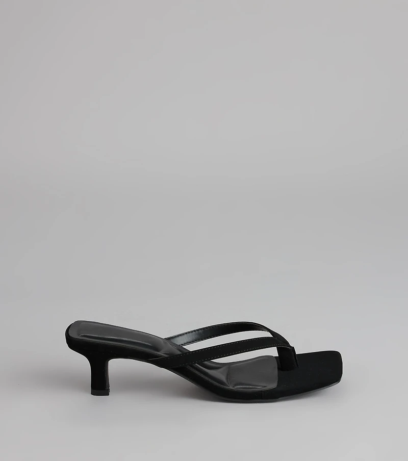 Feeling Chic Thong Square Toe Heels
