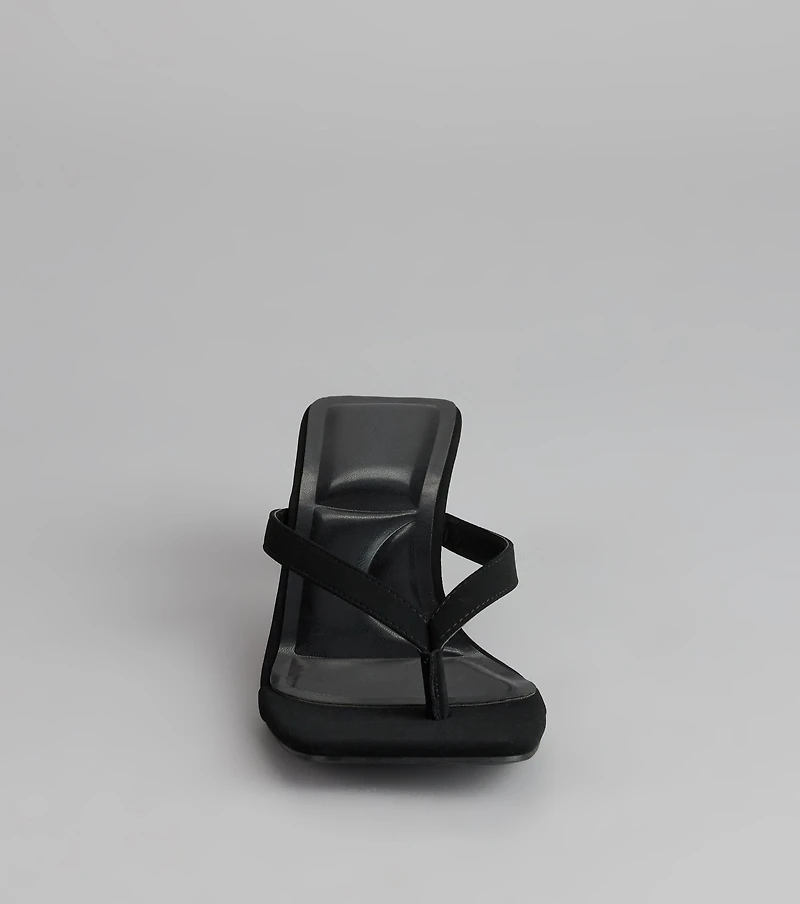 Feeling Chic Thong Square Toe Heels
