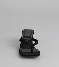 Feeling Chic Thong Square Toe Heels