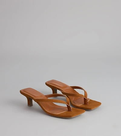 Feeling Chic Thong Square Toe Heels