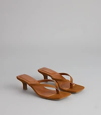 Feeling Chic Thong Square Toe Heels