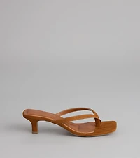 Feeling Chic Thong Square Toe Heels