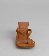 Feeling Chic Thong Square Toe Heels