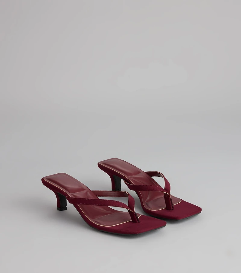 Feeling Chic Thong Square Toe Heels