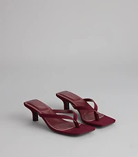 Feeling Chic Thong Square Toe Heels