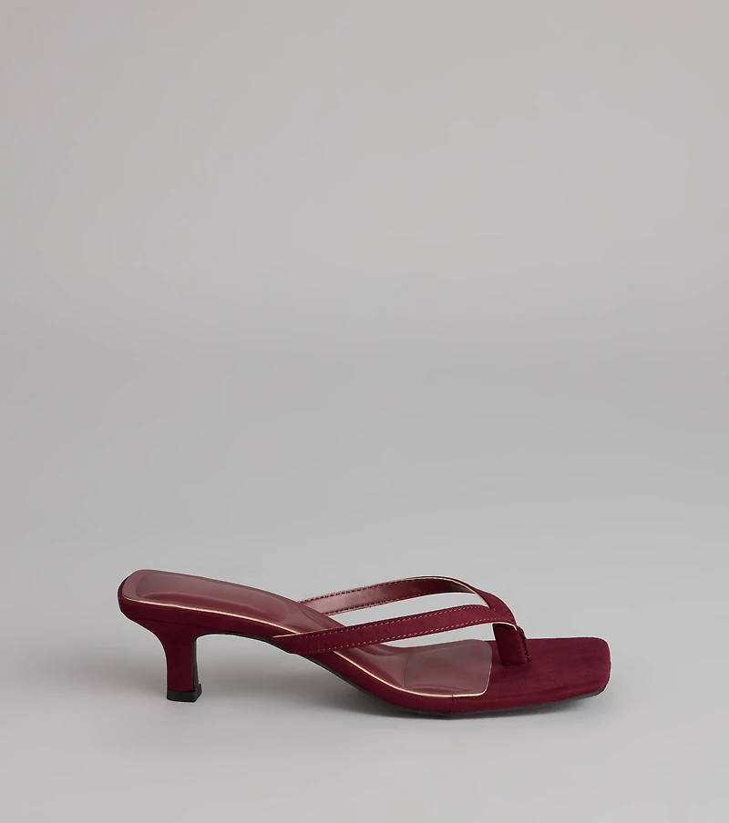 Feeling Chic Thong Square Toe Heels