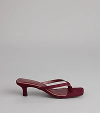 Feeling Chic Thong Square Toe Heels