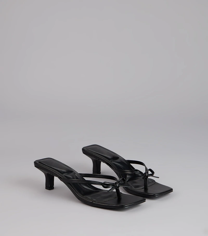 Play Nice Bow Thong Heels
