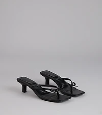 Play Nice Bow Thong Heels