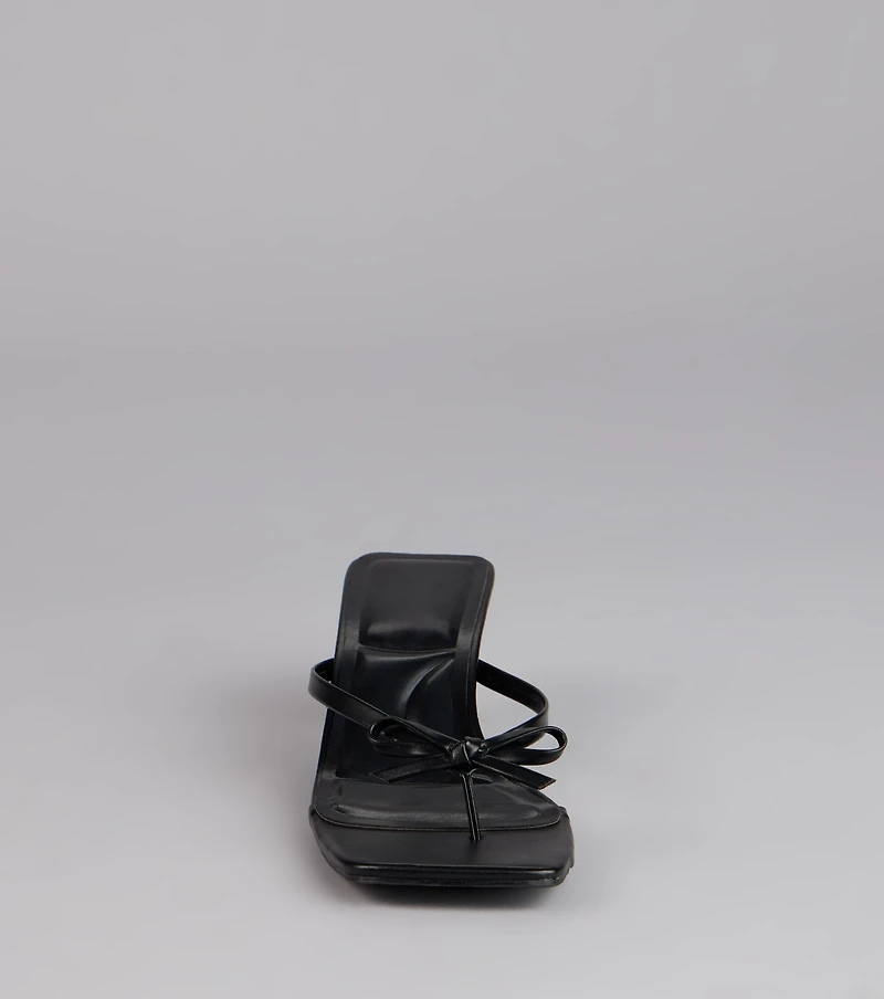 Play Nice Bow Thong Heels