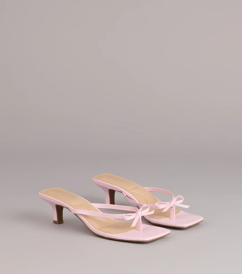 Play Nice Bow Thong Heels