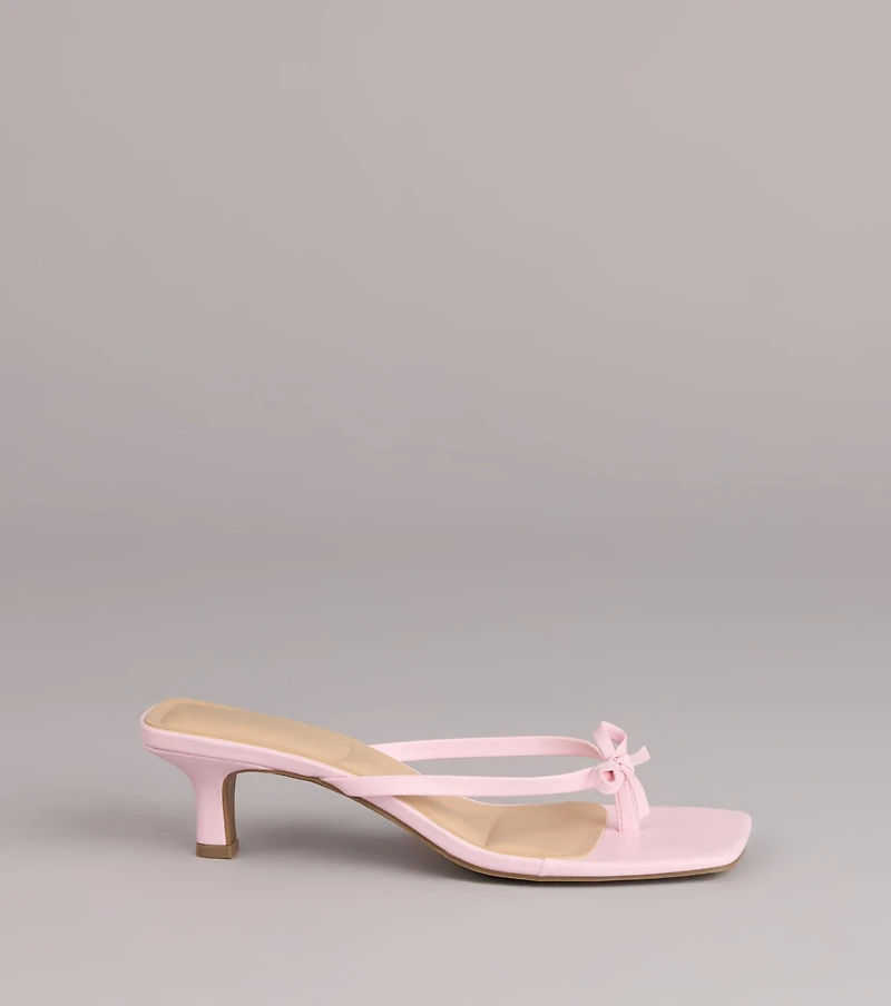 Play Nice Bow Thong Heels