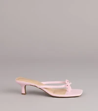 Play Nice Bow Thong Heels