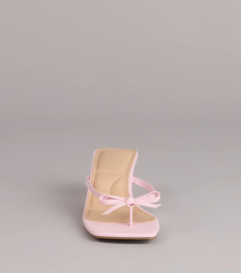 Play Nice Bow Thong Heels