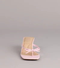 Play Nice Bow Thong Heels