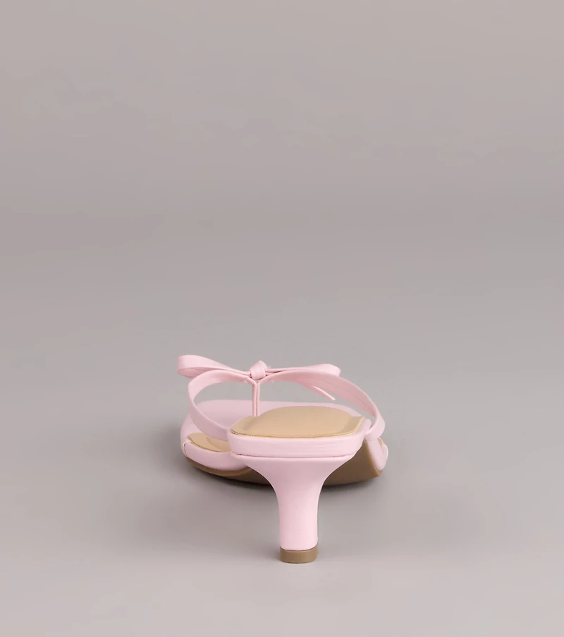 Play Nice Bow Thong Heels