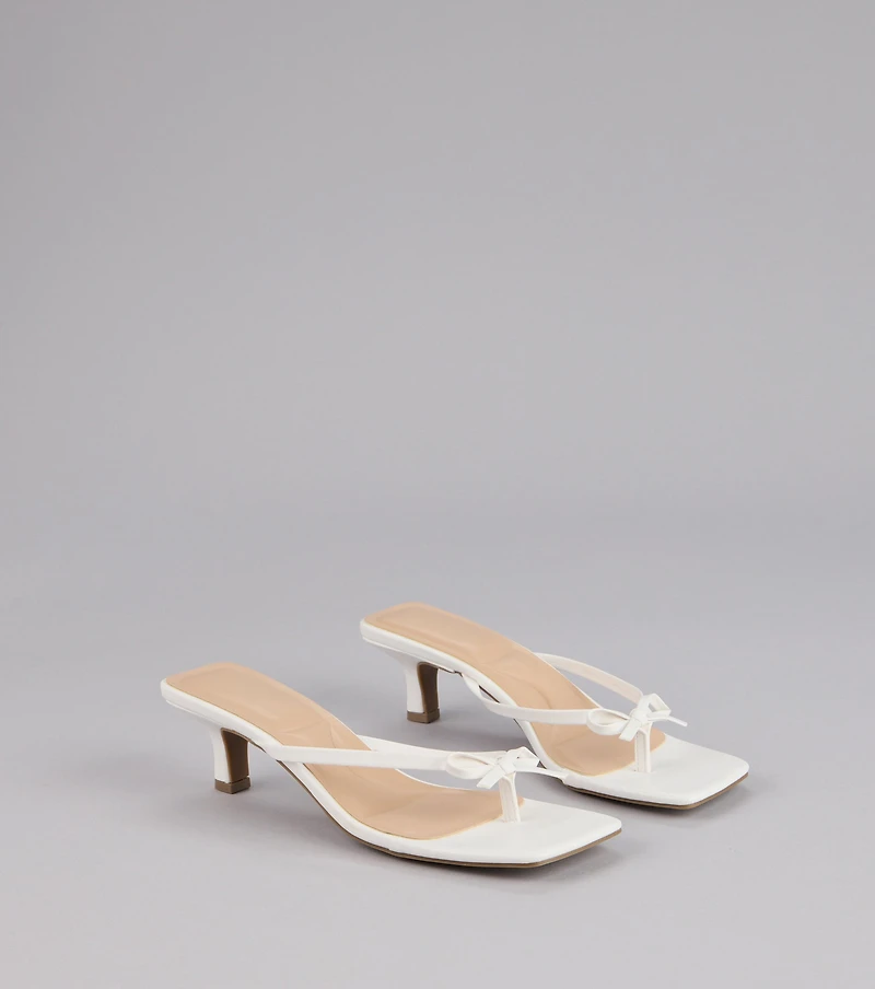 Play Nice Bow Thong Heels