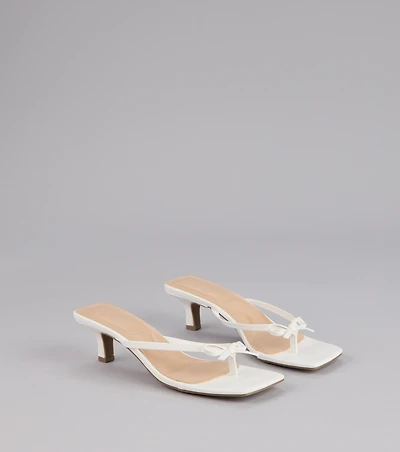 Play Nice Bow Thong Heels